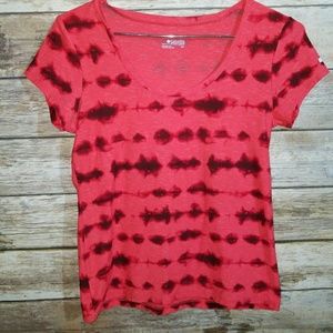 Columbia Red tye Dye athletic short sleeve top